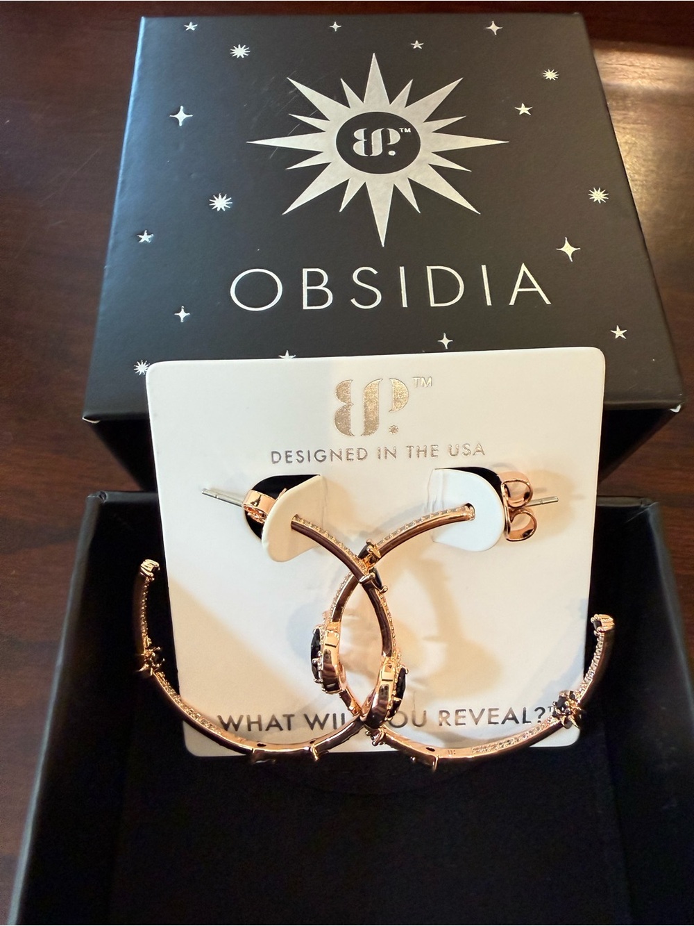 Bomb Party Obsidia Moon Earrings
'The Sparkling Night Sky'